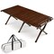 Portable Folding Bamboo Camping Table W/ Carry Bag Outdoor And Indoor